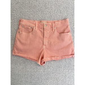 Madewell Women's Pink Denim Shorts Size 29 – High Rise Cutoff Jean Shorts